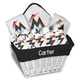 Newborn & Infant White Miami Marlins Personalized Large Gift Basket