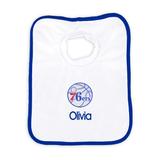 Newborn & Infant White Philadelphia 76ers Personalized Bib