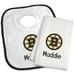 Newborn & Infant White Boston Bruins Personalized Bib Burp Cloth Set