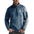 Men's Antigua Heathered Navy Detroit Tigers Fortune Half-Zip Sweater