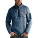 Men's Antigua Heathered Navy Ole Miss Rebels Fortune 1/2-Zip Pullover Sweater