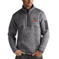 Men's Antigua Heathered Charcoal St. Louis Cardinals Fortune Half-Zip Sweater