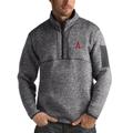 Men's Antigua Heathered Charcoal Los Angeles Angels Fortune Half-Zip Sweater