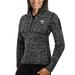 Women's Antigua Heather Black New Orleans Saints Fortune Half-Zip Sweater
