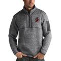 Men's Antigua Heather Black Portland Trail Blazers Fortune Half-Zip Jacket