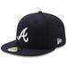 Men's New Era Navy Atlanta Braves Road Authentic Collection On-Field 59FIFTY Fitted Hat