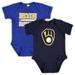 Newborn & Infant Soft as a Grape Navy/Royal Milwaukee Brewers 2-Piece Body Suit