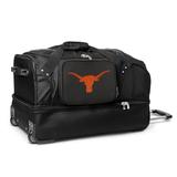 MOJO Texas Longhorns Black 27'' 2-Wheel Drop Bottom Rolling Duffel Bag