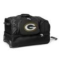 MOJO Green Bay Packers Black 27'' 2-Wheel Drop Bottom Rolling Duffel Bag