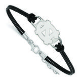 Women's North Carolina Tar Heels Sterling Silver Leather Bracelet