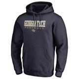 Men's Fanatics Branded Navy Georgia Tech Yellow Jackets True Sport Football Pullover Hoodie