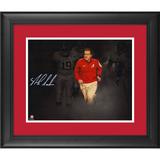 Nick Saban Alabama Crimson Tide Framed Autographed 11" x 14" Spotlight Photograph