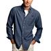 Men's Blue Kansas State Wildcats Hudson Denim Long Sleeve Button-Down Shirt