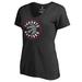 Women's Fanatics Branded Black Toronto Raptors Primary Logo V-Neck T-Shirt