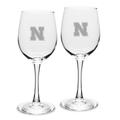Nebraska Huskers Set of 2 Traditional White Wine Table Glasses