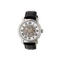 Reign Kahn Automatic Skeleton Dial Leather-Band Watch Silver REIRN4303