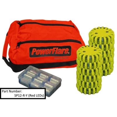 Powerflare 12-Pack PowerFlare Soft Pack Red/Blue LEDs Yellow Shell SP12-RB-Y