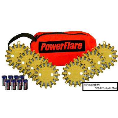 Powerflare 8-Pack PowerFlare Soft Pack Magnetic Red/Amber LEDs Blue Shell SP8M-RA-BL