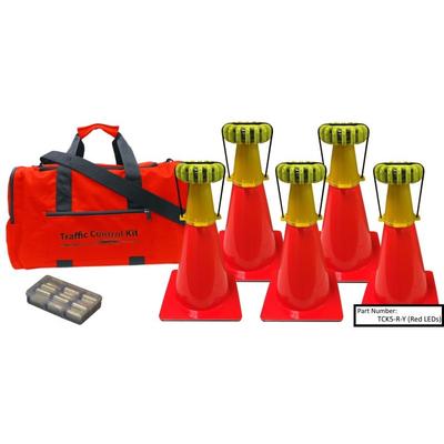 Powerflare 5-Position PowerFlare Traffic Control Kit Red LEDs Orange Shell TCK5-R-O