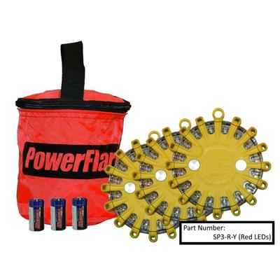 Powerflare 3-Pack PowerFlare Soft Pack Magnetic Red LEDs Yellow Shell SP3M-R-Y
