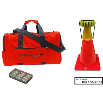 Powerflare 1-Position PowerFlare Traffic Control Kit Magnetic Red/Blue LEDs Olive Drab Green Shell TCK1M-RB-OD