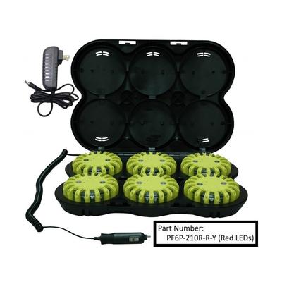 Powerflare 6-Pack Rechargeable PowerFlare System Magnetic White LEDs Olive Drab Green Shell PF6P-210RM-W-OD