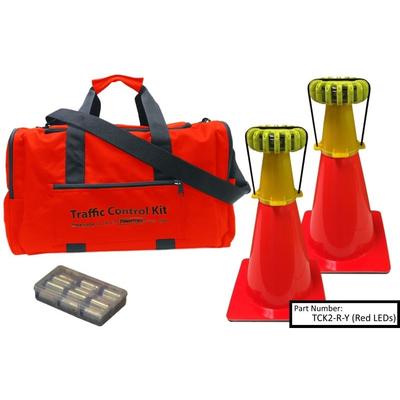 Powerflare 2-Position PowerFlare Traffic Control Kit Red/Amber LEDs Blue Shell TCK2-RA-BL