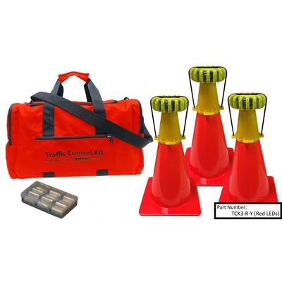 Powerflare 3-Position PowerFlare Traffic Control Kit Red/Amber LEDs Black Shell TCK3-RA-BK