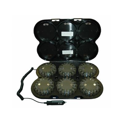 Powerflare Rechargeable PF-200R Safety Light Kit Pack of 6 Units w/ CR123 Battery Amber LED Olive Drab Shell PF6P-210R-A-OD