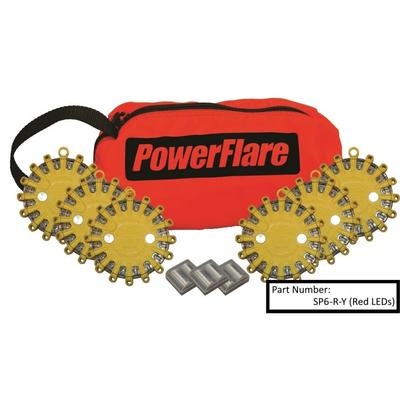 Powerflare 6-Pack PowerFlare Soft Pack Magnetic Red LEDs Yellow Shell SP6M-R-Y