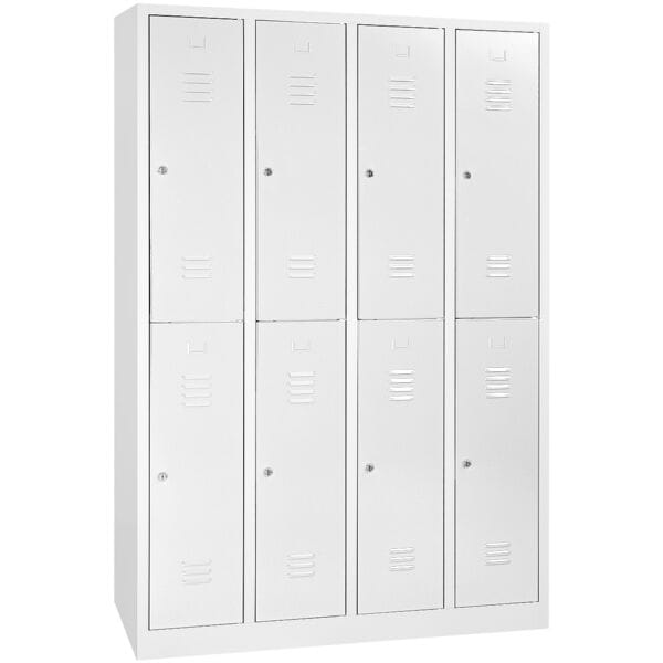 Gürkan Spind mit Drehriegelverschluss für Vorhängeschloss grau, 117x195x50 cm