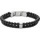 Fossil Bracelet for Men , Inner Length: 180mm + 15mm black & Silver Stainless Steel Bracelet, JF02763040