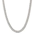 925 Sterling Silver 9.15mm Pave Curb Chain Necklace Jewelry Gifts for Women - 61 Centimeters