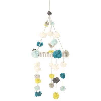 Blabla Kids Pom Pom Mobile - Blue/Green