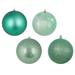 Vickerman 444955 - 4.75" Seafoam Assorted Ball Christmas Tree Ornaments (4 pack) (N591244A)