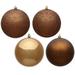 Vickerman 490075 - 2.4" Mocha 4 Assorted Finishes Ball Christmas Tree Ornament (60 pack) (N596076A)