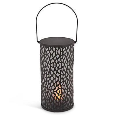 Gerson 43862 - 10.25" Rustic Cylinder Lantern Flame Stake FireGlow? Battery Operated LED Lantern with Timer