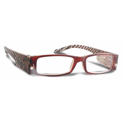 PS Designs 02137 - Brown Stripe - 2.50 Bright Eye Readers (PRG7-2.50) 2.5 Magnification LED Reading Glasses