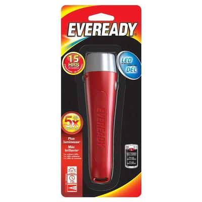 Eveready 12406 - Red & Silver General Purpose LED Flashlight (Batteries Included) (EVGP21S)