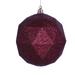 Vickerman 467473 - 4.75" Burgundy Glitter Geometric Ball Christmas Tree Ornament (4 pack) (M177365DG)