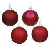 Vickerman 213186 - 3" Wine 4 Assorted Finishes Ball Christmas Tree Ornament (32 pack) (N596819A)