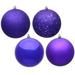 Vickerman 482230 - 3" Purple 4 Assorted Finishes Ball Christmas Tree Ornament (Set of 16) (N590866)