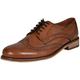 Mens Leather Lace Up Smart Wedding Dress Brogues Formal Shoes Size 6-12 - Tan - UK 11