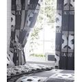 Shoot Football Curtains 66 x 72 inches Drop, Polyester-Cotton, Grey, 183 x 168