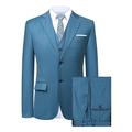 Hanayome Mens Suits 3 Piece Suit Slim Fit Wedding Dinner Tuxedo Suits Men Business Casual Jacket & Waistcoat & Trousers -Blue 52