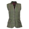 Walker & Hawkes - Ladies Tweed Margate Waistcoat Gilet Back Belt - Pink Stripe - 16