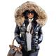 Roiii Womens Ladies Quilted Winter Coat Coat Hood Down Jacket Parka Outwear Size 8 14 20 (8, Black)