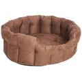 P&L SUPERIOR PET BEDS LTD P & L Superior Pet Beds Ltd Premium Velourslederimitat Hundebett, oval, braun