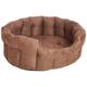 P&L SUPERIOR PET BEDS LTD P & L Superior Pet Beds Ltd Premium Velourslederimitat Hundebett, oval, braun