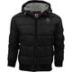 2k17Oct Mens Crosshatch Quilted Padded Hood Jacket Fleece Lined Winter Coat- Zip Pockets[Black,M]